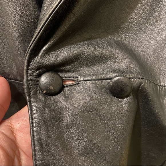 Men’s XL Fingerhut Fashions Black Leather Button Front Jacket - Picture 4 of 16